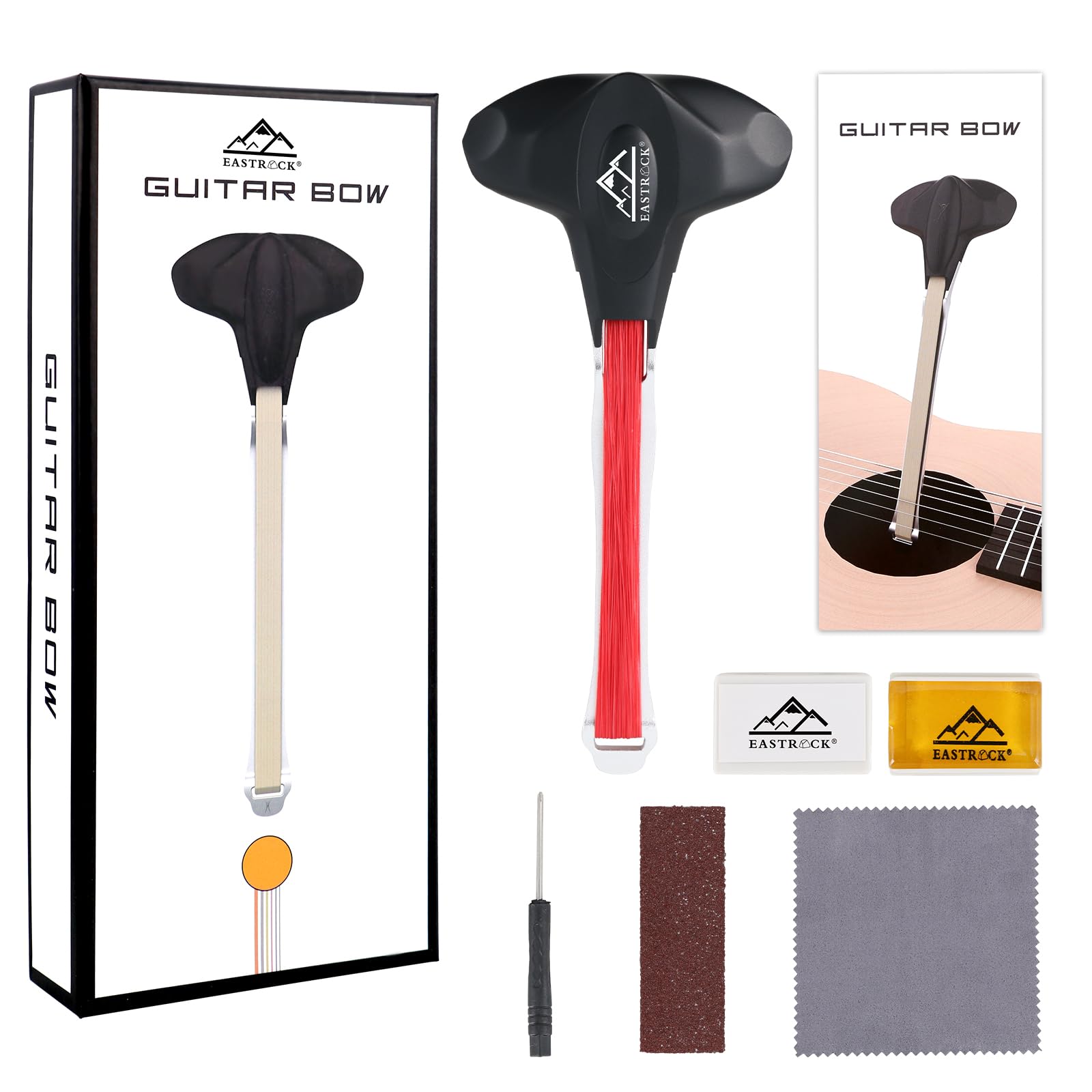 Eastrock Guitar Bow, 2-In-1 Real Horsehair Guitar Bow For Acoustic, Create Violin & Cello-Like Sounds, Christmas Birthday Gift F